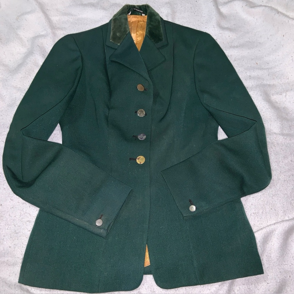 Pytchley Vintage Hunt Coat 4 Button Single Vent Green 32” sz 2/4 US BEAGLE PACK